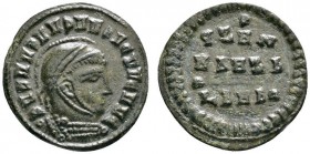 Keltische Münzen 
 Barbarische Imitationen 
 Bronzemünze (AE-18 mm). Imitation eines konstantinischen Folles. Brustbild im Harnisch mit bekränztem H...