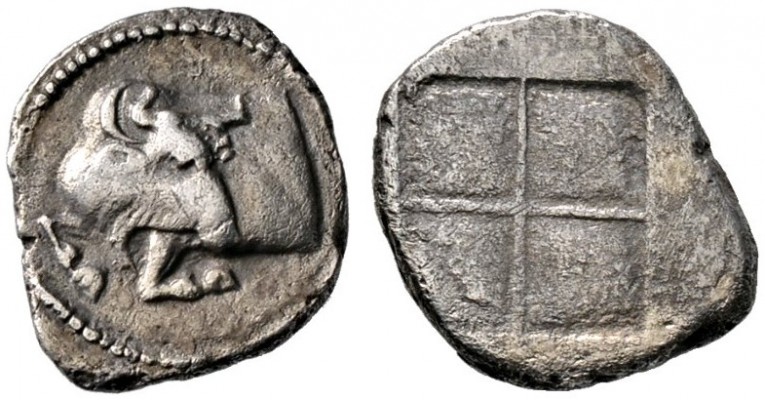 Griechische Münzen 
 Makedonia 
 Akanthos 
 Tetrobol ca. 480-390 v. Chr. Stie...