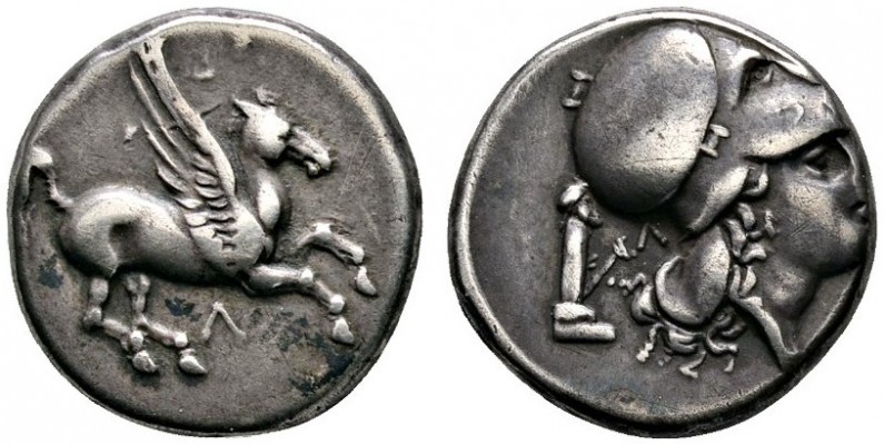Griechische Münzen 
 Akarnania 
 Leukas 
 Stater um 350 v. Chr. Pegasos nach ...