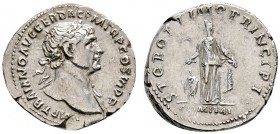 Römische Münzen 
 Kaiserzeit 
 Trajanus 98-117 
 Denar 112/114 -Rom-. IMP TRAIANO AVG GERM DAC P M T R P COS VI P P. Belorbeerte Büste nach rechts,...