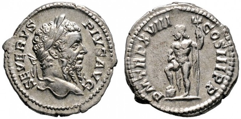 Römische Münzen 
 Kaiserzeit 
 Septimius Severus 193-211 
 Denar 210 -Rom-. S...