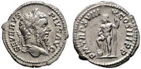 Römische Münzen 
 Kaiserzeit 
 Septimius Severus 193-211 
 Denar 210 -Rom-. SEVERVS PIVS AVG. Belorbeerte Büste nach rechts / PM TR P XVIII COS III...