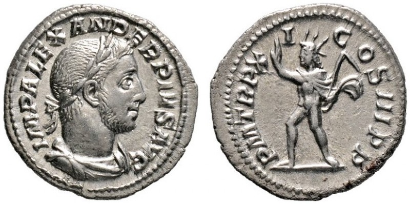 Römische Münzen 
 Kaiserzeit 
 Severus Alexander 222-235 
 Denar 232 -Rom-. I...