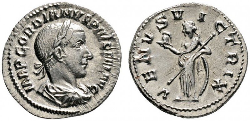 Römische Münzen 
 Kaiserzeit 
 Gordianus III. 238-244 
 Denar 241 -Rom-. IMP ...