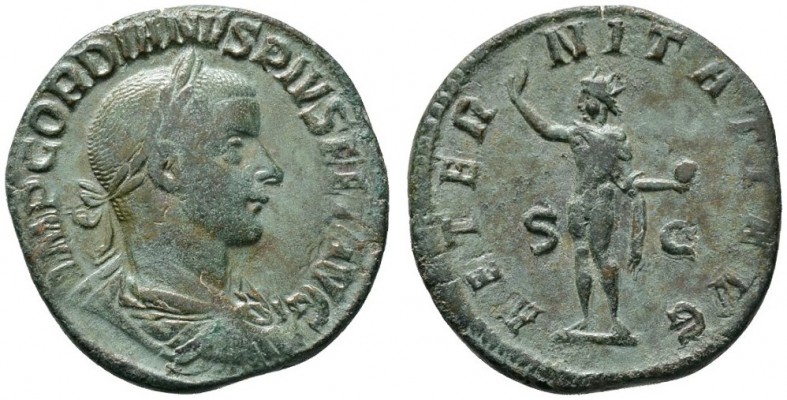 Römische Münzen 
 Kaiserzeit 
 Gordianus III. 238-244 
 Sesterz 240 -Rom-. IM...