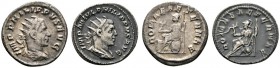 Römische Münzen 
 Kaiserzeit 
 Philippus I. Arabs 244-249 
 Lot (2 Stücke): Antoniniane -Rom-. Drapierte Büste mit Strahlenkrone nach rechts / Roma...