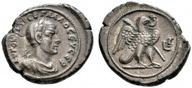 Römische Münzen 
 Kaiserzeit 
 Trebonianus Gallus 251-253 
 Bi-Tetradrachme (Provinzialprägung für ÄGYPTIA) Jahr 3 (=252/253) -Alexandria-. Belorbe...