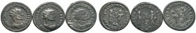 Römische Münzen 
 Kaiserzeit 
 Maximianus Herculius 286-305, 306-308, 310 
 Lot (3 Stücke): Antoniniane. Gepanzertes und drapiertes Brustbild mit S...