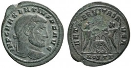 Römische Münzen 
 Kaiserzeit 
 Maxentius 306-312 
 Folles 309 -Ostia-. IMP C MAXENTIVS P F AVG. Belorbeerte Panzerbüste nach rechts / AETERNITAS AV...