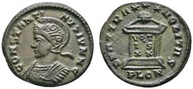 Römische Münzen 
 Kaiserzeit 
 Constantinus II. Caesar 317-337 
 Folles (18 mm) -London-. CONSTANTINVS IVN N C. Behelmte und drapierte Panzerbüste ...