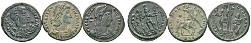 Römische Münzen 
 Kaiserzeit 
 Constantius II. 337-361 
 Lot (3 Stücke): Foll...