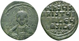 Byzantinische Münzen 
 Anonym 
 Bronze-Follis der Klasse A2. (976-1028, Basilius II. und Constantinus VIII. zugeschrieben). Die Büste Christi fronta...