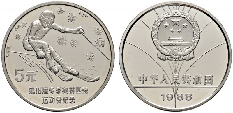Ausländische Münzen und Medaillen 
 China-Volksrepublik 
 5 Yuan 1988. Olympia...