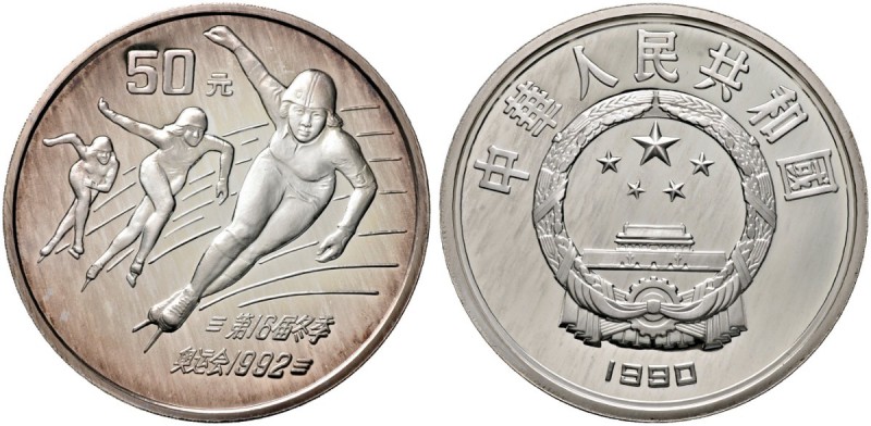 Ausländische Münzen und Medaillen 
 China-Volksrepublik 
 50 Yuan 1990. Olympi...