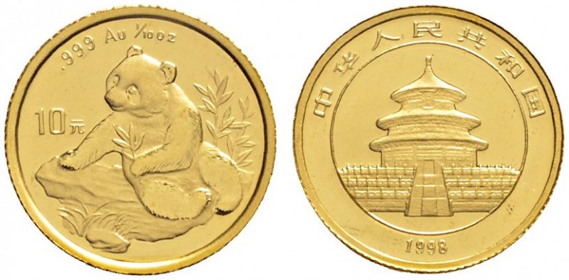 Ausländische Münzen und Medaillen 
 China-Volksrepublik 
 10 Yuan 1998. Panda....