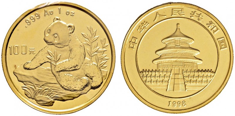 Ausländische Münzen und Medaillen 
 China-Volksrepublik 
 100 Yuan 1998. Panda...