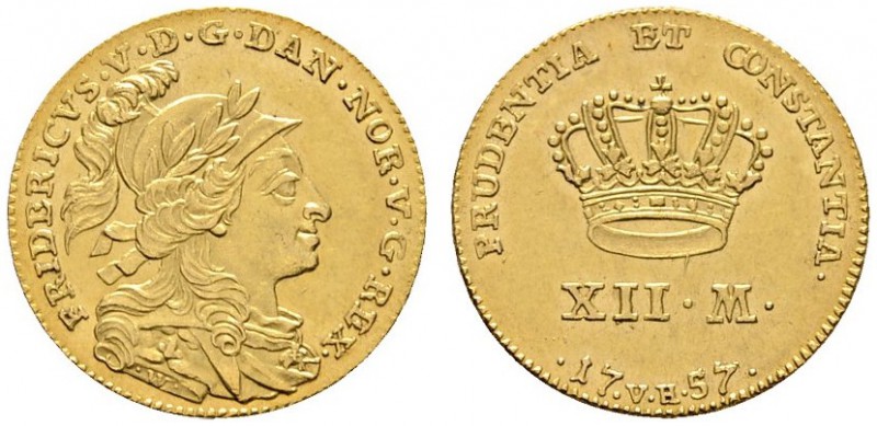 Ausländische Münzen und Medaillen 
 Dänemark 
 Frederik V. 1746-1766 
 12 Mar...