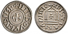 Ausländische Münzen und Medaillen 
 Frankreich-Karolinger 
 Ludwig der Fromme 814-840 
 Denar -unbestimmte Münzstätte-. XPISTIANA-RELIGIO-Typ. (Kle...