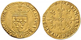 Ausländische Münzen und Medaillen 
 Frankreich-Königreich 
 Francois I. 1515-1547 
 Ecu d'or au soleil o.J. -Lyon-. Gekrönter Wappenschild / Lilien...