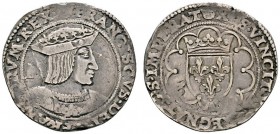 Ausländische Münzen und Medaillen 
 Frankreich-Königreich 
 Francois I. 1515-1547 
 Demi Teston o.J. -Paris-. 19e type. Gekröntes Brustbild nach re...