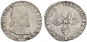 Ausländische Münzen und Medaillen 
 Frankreich-Königreich 
 Henri IV. 1589-1610 
 Demi Franc 1604 -Toulouse- Belorbeertes Brustbild nach rechts, da...