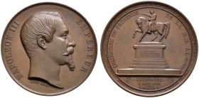 Ausländische Münzen und Medaillen 
 Frankreich-Königreich 
 Napoleon III. 1852-1870 
 Bronzemedaille 1858 von Barre und Merley, auf die Errichtung ...
