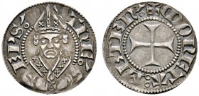 Ausländische Münzen und Medaillen 
 Frankreich-Metz, Bistum 
 Thierry V. von Boppard 1365-1384 
 Double denier (1/6 gros) o.J. Mitriertes Bischofsb...