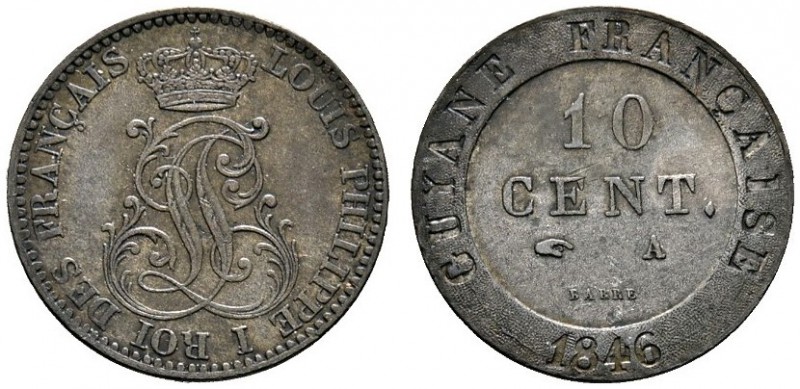 Ausländische Münzen und Medaillen 
 Französisch Guiana 
 Louis Philippe 
 10 ...