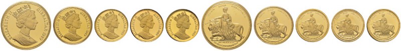 Ausländische Münzen und Medaillen 
 Gibraltar 
 5-tlg. Münzsatz, bestehend aus...