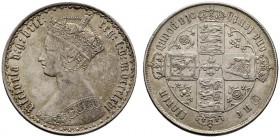 Ausländische Münzen und Medaillen 
 Großbritannien 
 Victoria 1837-1901 
 Florin 1866. Gothic type. Stempel-Nr. 25. Spink 3892.
 sehr schön-vorzüg...