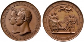Ausländische Münzen und Medaillen 
 Großbritannien 
 Victoria 1837-1901 
 Bronzemedaille 1840 von Helfricht, auf ihre Vermählung mit Albert Prinz v...