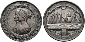 Ausländische Münzen und Medaillen 
 Großbritannien 
 Victoria 1837-1901 
 Bronzierte Zinnmedaille 1843 von Allen & Moore, auf die Fertigstellung un...