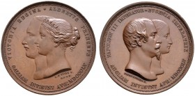 Ausländische Münzen und Medaillen 
 Großbritannien 
 Victoria 1837-1901 
 Bronzemedaille 1855 von L.C. Wyon, auf den Besuch des Königspaares im Aug...