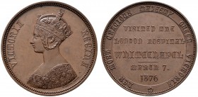 Ausländische Münzen und Medaillen 
 Großbritannien 
 Victoria 1837-1901 
 Bronzemedaille 1876 von W.J. Taylor, auf den Besuch der Königin im London...