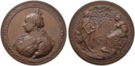 Ausländische Münzen und Medaillen 
 Großbritannien 
 Victoria 1837-1901 
 Große Bronzemedaille 1882 von C. Wiener, auf den Besuch der Königin im Ep...