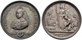 Ausländische Münzen und Medaillen 
 Großbritannien 
 Victoria 1837-1901 
 Silberne Schulprämienmedaille 1887 von A. Kirkwood, auf das 50-jährige Re...