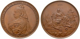 Ausländische Münzen und Medaillen 
 Großbritannien 
 Victoria 1837-1901 
 Bronzemedaille 1889 von Lauer, auf ihren 70. Geburtstag. Gekröntes Brustb...