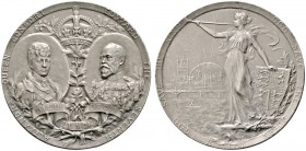 Ausländische Münzen und Medaillen 
 Großbritannien 
 Edward VII. 1901-1910 
 Mattierte Silbermedaille 1902 unsigniert, auf die Krönung. Medaillonbi...