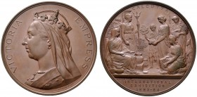 Ausländische Münzen und Medaillen 
 Indien-Britisch Indien 
 Victoria 1837-1901 
 Große bronzene Prämienmedaille 1884 von J.S. und A.B. Wyon, der I...