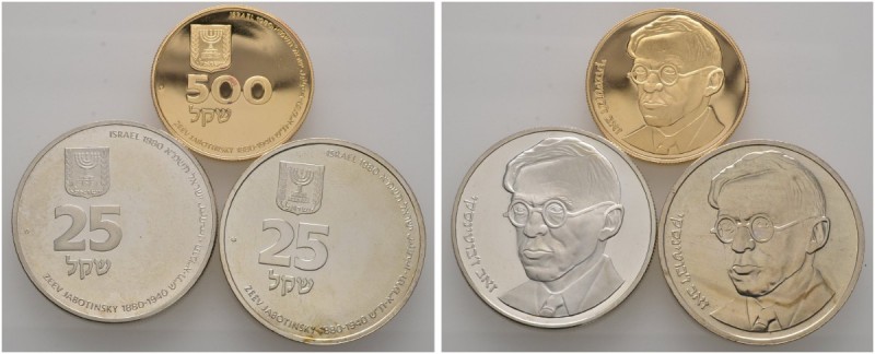 Ausländische Münzen und Medaillen 
 Israel 
 3-tlg. Münzsatz 1980. 100. Geburt...