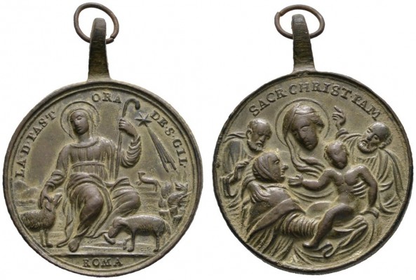 Ausländische Münzen und Medaillen 
 Italien 
 Tragbare, bronzene Wallfahrtsmed...