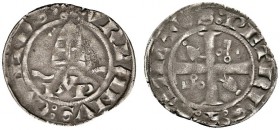 Ausländische Münzen und Medaillen 
 Italien-Kirchenstaat (Vatikan) 
 Urban V. (Guillaume de Grimoard) 1362-1370 
 Sesino (1/4 Groschen) o.J. -Avign...