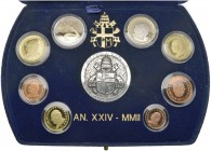 Ausländische Münzen und Medaillen 
 Italien-Kirchenstaat (Vatikan) 
 Johannes Paul II. 1978-2005 
 Kursmünzensatz 2002. Von 1 Cent bis 2 Euro, mit ...