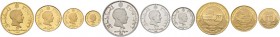 Ausländische Münzen und Medaillen 
 Jordanien 
 Hussein II. 1952-1999 
 7-tlg. Münzensatz 1969. Auf den Besuch von Papst Paulus VI. in Jerusalem. B...