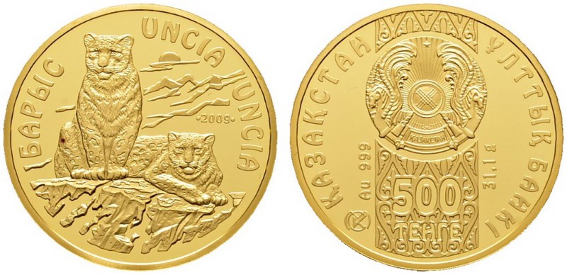 Ausländische Münzen und Medaillen 
 Kasachstan 
 500 Tenge 2009. Zwei Schneele...