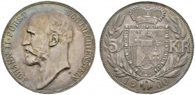 Ausländische Münzen und Medaillen 
 Liechtenstein 
 Johann II. 1858-1929 
 5 Kronen 1900 -Wien-. Divo 93, J. 4, Dav. 216, HMZ 2-1376b. Auflage: 5.0...