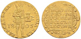 Ausländische Münzen und Medaillen 
 Niederlande-Batavische Republik 
 Ritterdukat 1805 -Utrecht-. Delm. 1171C, Fr. 317. 3,48 g
 sehr schön