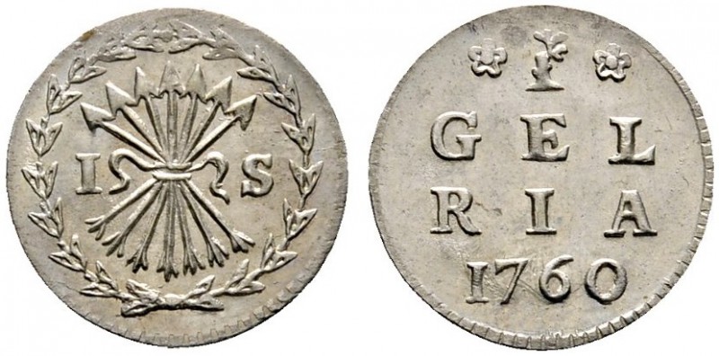 Ausländische Münzen und Medaillen 
 Niederlande-Gelderland 
 Stuiver 1760. KM ...