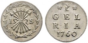 Ausländische Münzen und Medaillen 
 Niederlande-Gelderland 
 Stuiver 1760. KM 82.
 Prachtexemplar, Stempelglanz