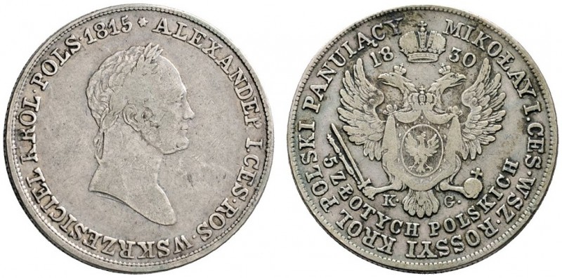 Ausländische Münzen und Medaillen 
 Polen 
 unter Rußland 
 5 Zlotych Polskic...
